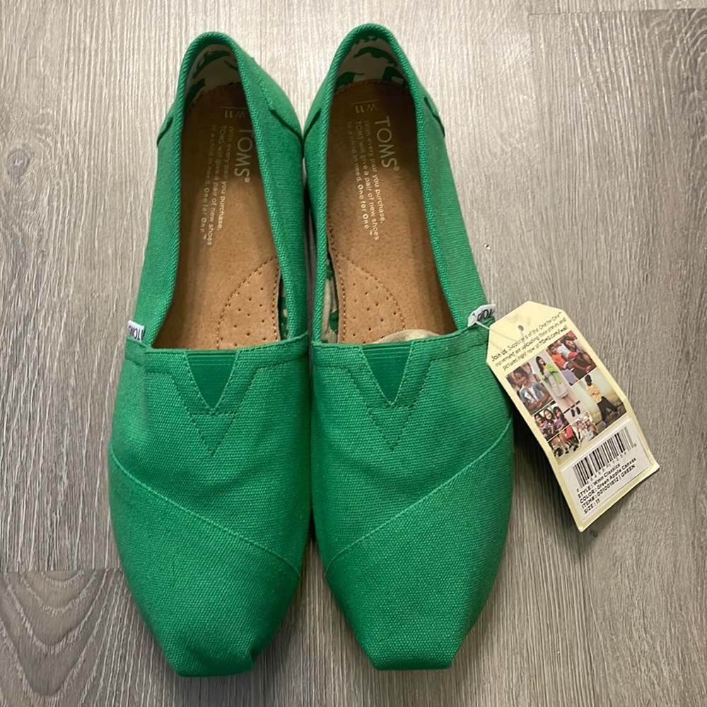 Toms Green Apple Canvas - Size 11 - New - Rare